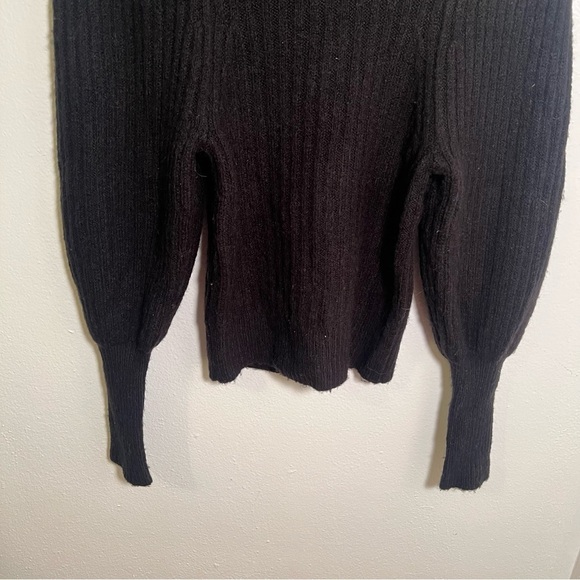 Leith Crewneck Balloon Sleeve Sweater Black XS - Picture 6 of 13